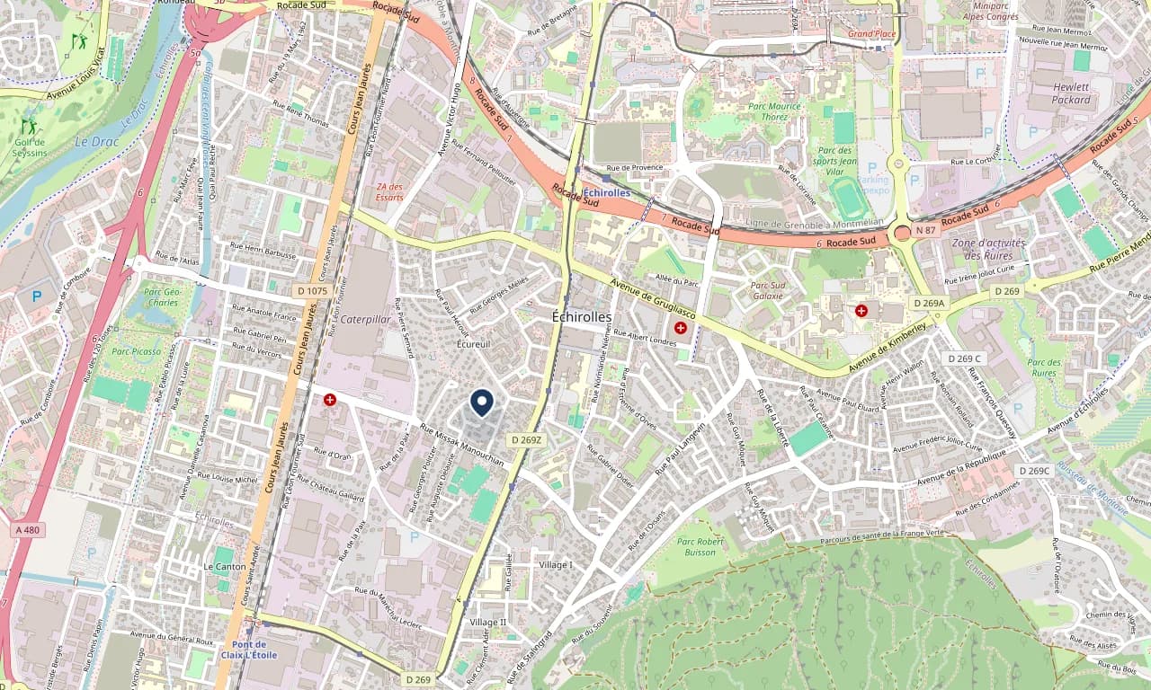 Plan d'accès : 18 av. de la République, 38130 Échirolles