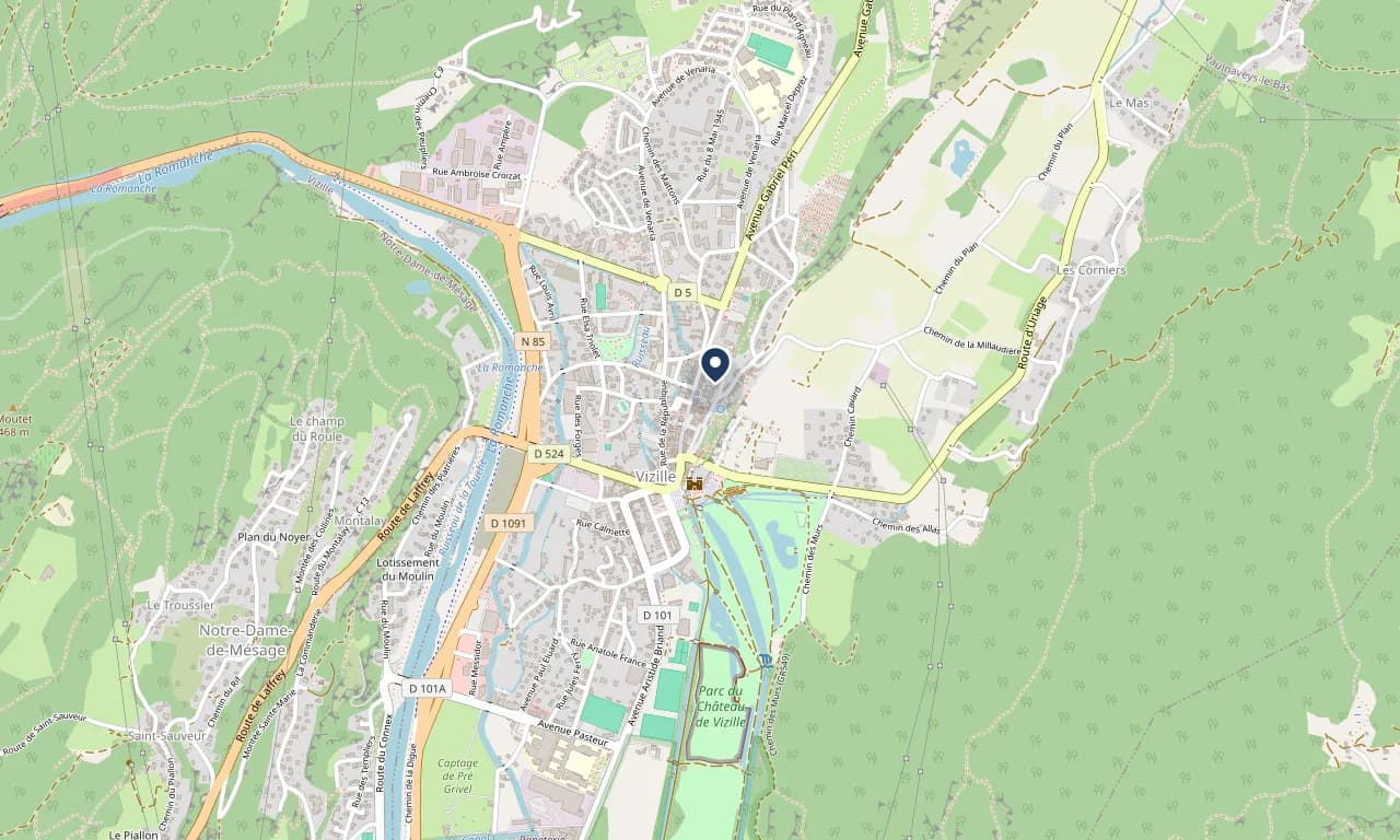 Plan d'accès : 12 rue des Alpes, 38220 Vizille