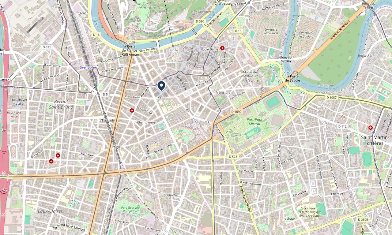 Plan d'accès : place Notre-Dame, 38000 Grenoble